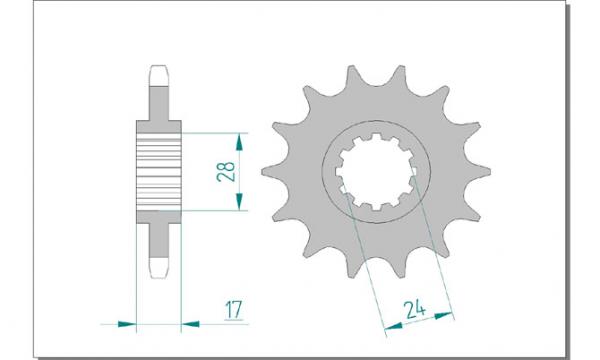 AFAM Kettensatz, HONDA CBF 600 SA ABS 4, mit A525XMR3 Kette
