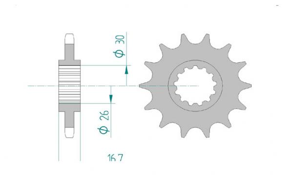 AFAM Kettensatz, HONDA CB 650 F E, mit A525XSR2-G Kette