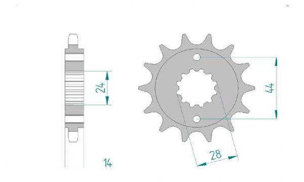 AFAM Kettensatz, HONDA VT 750 C2 Shadow V, mit A525XMR3 Kette