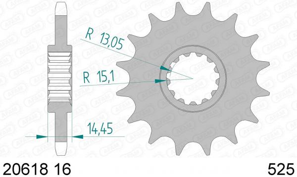 AFAM Kettensatz, HONDA VFR 800 FA ABS E, mit A525XHR3-G Kette