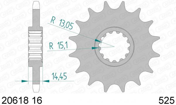 AFAM Kettensatz, HONDA VFR 800 X Crossrunner F, mit A525XHR3-G Kette