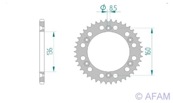 AFAM Kettensatz Alu, VOR EN 400 Enduro, mit A520XRR3-G Kette