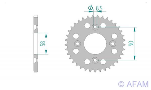 AFAM Kettensatz Alu, HONDA CRF 50 F 4, mit A420R1-G-78 Kette