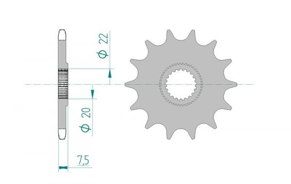 AFAM Kettensatz, HM-HONDA CRE F 300 R, mit A520XRR3-G Kette