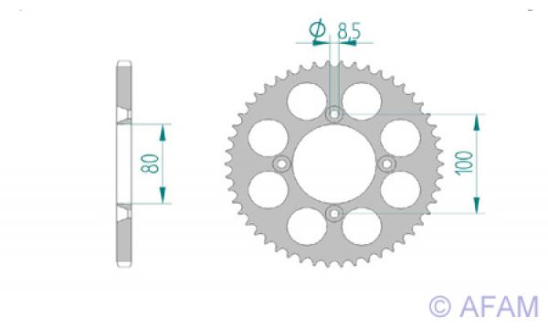 AFAM Kettensatz Alu, HONDA CRF 70 F 4, mit A420MX2-G-86 Kette