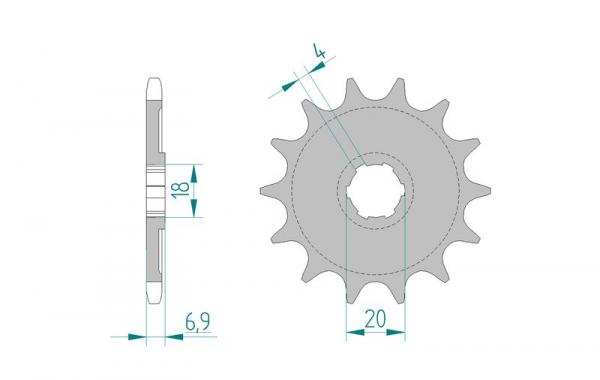 AFAM Kettensatz Alu, HONDA CR 125 R E, mit A520MR2-G Kette