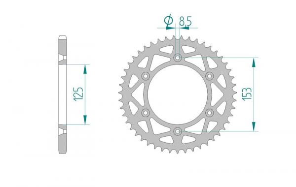 AFAM Kettensatz Alu, HONDA CR 125 R E, mit A520MR2-G Kette