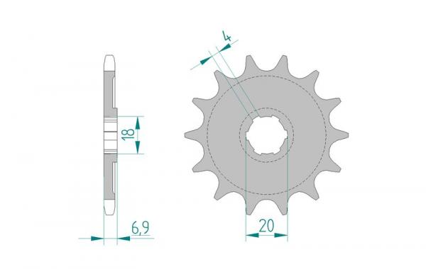 AFAM Kettensatz Alu, HONDA CR 125 R F, mit A520MR2-G Kette