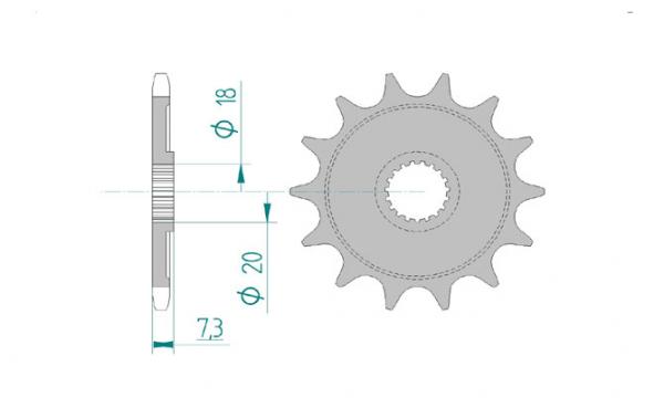 AFAM Kettensatz Alu, HONDA CR 125 R H, mit A520MR2-G Kette