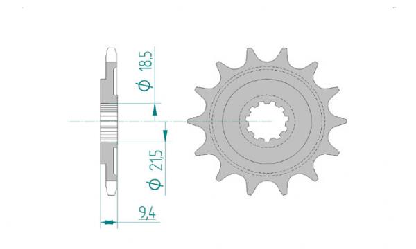 AFAM Kettensatz Alu, HONDA CR 250 R G, mit A520MR2-G Kette