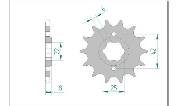 AFAM Kettensatz Alu, HONDA XR 500 A, mit A520XRR3-G Kette