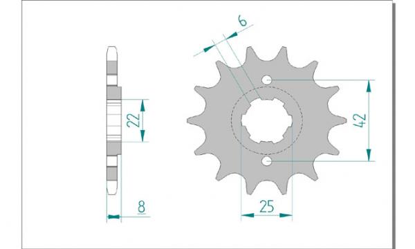 AFAM Kettensatz Alu, HONDA XR 500 R B, mit A520XRR3-G Kette