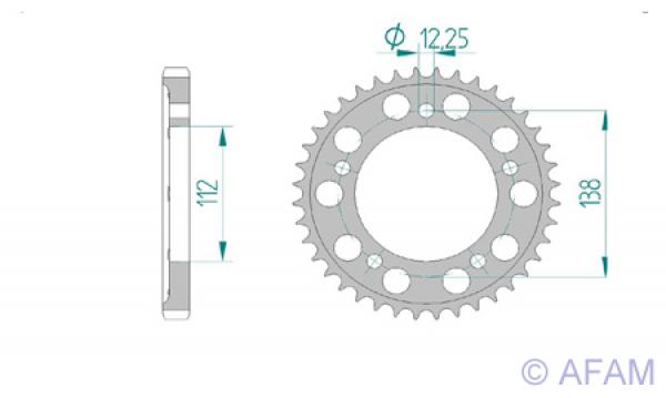 AFAM Kettensatz Alu, HONDA CBR 600 F M, mit A530XRR2 Kette