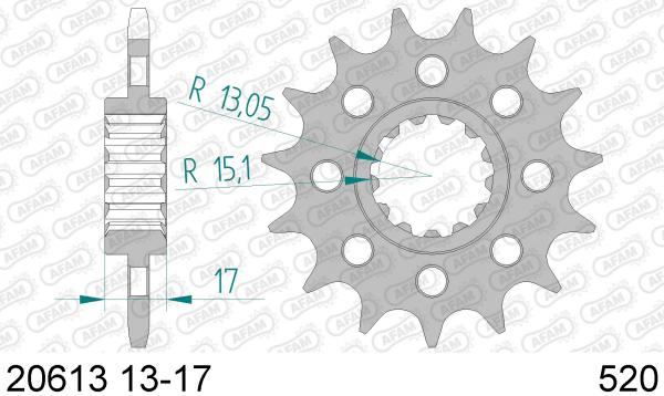 AFAM Kettensatz Alu, HONDA CBR 600 RR 3, mit A520XSR-G Kette