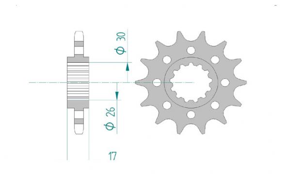 AFAM Kettensatz Alu, HONDA CBR 954 RR Fireblade 2, mit A525XSR2-G Kette