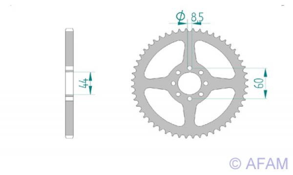 AFAM Kettensatz, YAMAHA YSR 80, mit A420R1-G Kette