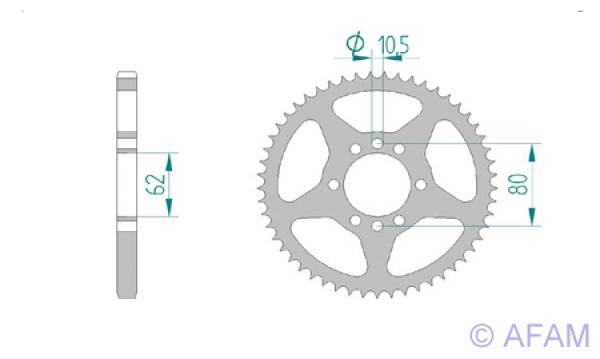 AFAM Kettensatz, YAMAHA DT 80 LC, mit A428R1-G Kette