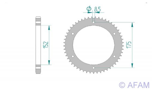 AFAM Kettensatz, YAMAHA TDR 125, mit A428XMR-G Kette