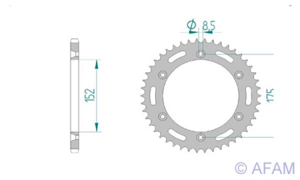 AFAM Kettensatz, YAMAHA YZ 125 G, mit A520MR2-G Kette