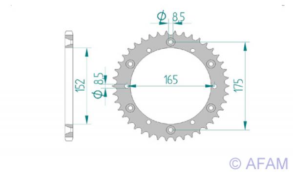 AFAM Kettensatz, YAMAHA IT 175 J, mit A520MR2-G Kette