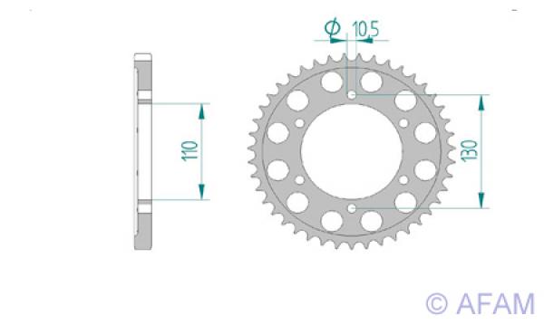 AFAM Kettensatz, YAMAHA YZF 1000 R1, mit A525XHR3-G Kette