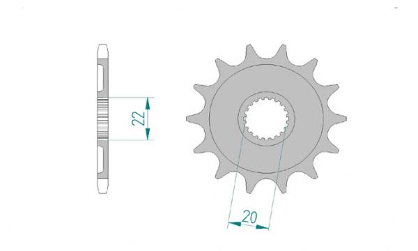 AFAM Kettensatz Alu, YAMAHA YZ 250 F T, mit A520MX4-G Kette