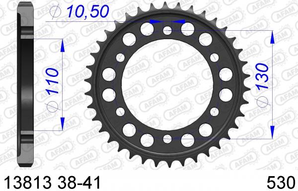AFAM Kettensatz Alu, YAMAHA YZF 1000 R1, mit A530XHR2-G Kette