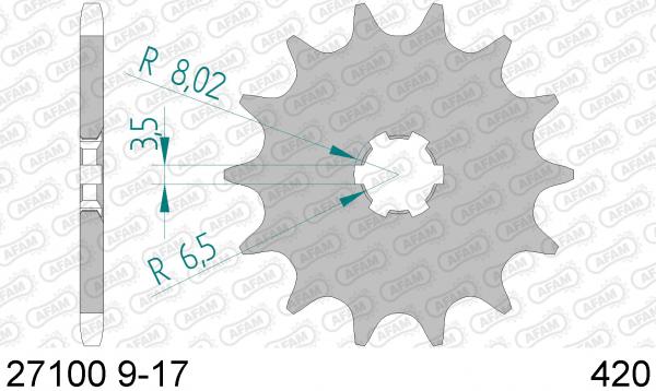 AFAM Kettensatz, SUZUKI ZR 50, mit A420R1-G Kette