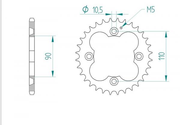 AFAM Kettensatz, ADLY 300 Thunderbike, mit A520XMR3-86 Kette