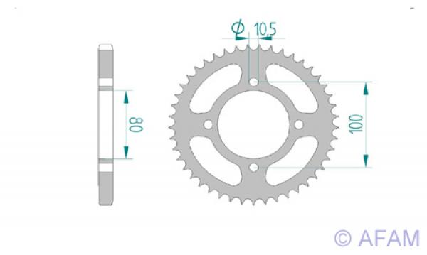 AFAM Kettensatz, SUZUKI GZ 125 Marauder W, mit A428R1-G Kette