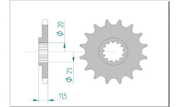 AFAM Kettensatz, SUZUKI DR 125 SE, mit A428R1-G Kette