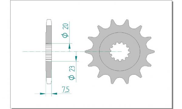 AFAM Kettensatz, SUZUKI GN 250 F, mit A520XLR2 Kette