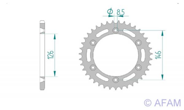 AFAM Kettensatz, SUZUKI RM 250 P, mit A520MR2-G Kette