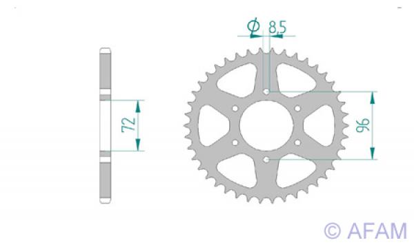 AFAM Kettensatz, SUZUKI SP 370 B, mit A520XLR2 Kette