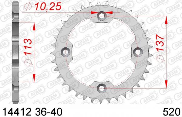 AFAM Kettensatz, SUZUKI LT-R 450 Quadracer K8, mit A520XRR3-G Kette