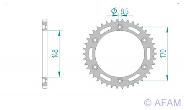 AFAM Kettensatz, SUZUKI DR 650 RSE M, mit A520XMR3 Kette
