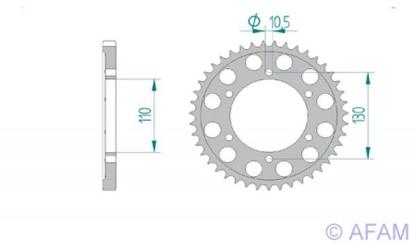 AFAM Kettensatz, SUZUKI GSX-S 1000 FA ABS L5, mit A525XHR3-G Kette