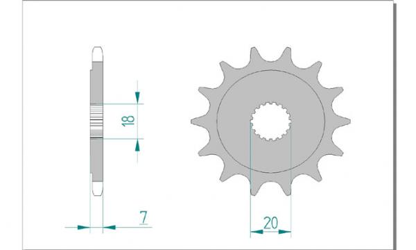 AFAM Kettensatz Alu, SUZUKI RM 125 E, mit A520MR2-G Kette