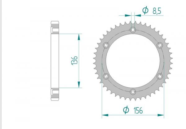 AFAM Kettensatz, AJP PR4 125 Enduro, mit A428R1-G Kette