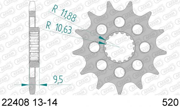 AFAM Kettensatz Alu, SUZUKI RM-Z 450 L5, mit A520MX4-G Kette