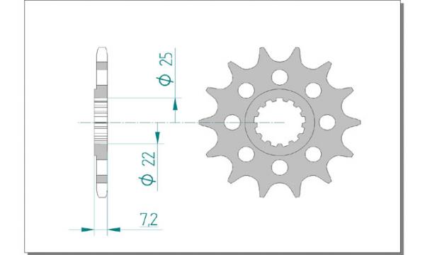 AFAM Kettensatz Alu, SUZUKI GSX-R 750 W, mit A520XSR-G Kette
