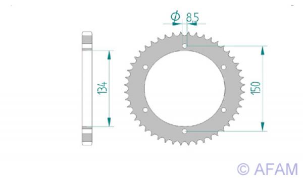 AFAM Kettensatz, KAWASAKI KMX 125 A1, mit A428R1-G Kette