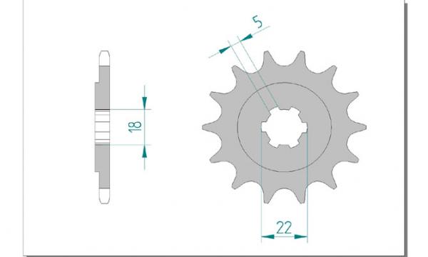 AFAM Kettensatz, KAWASAKI KX 125 M1, mit A520MX4-G Kette