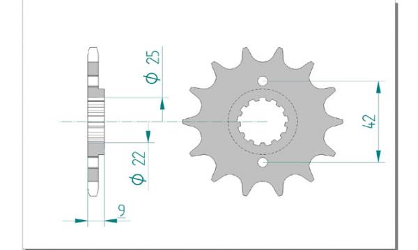 AFAM Kettensatz, KAWASAKI EL 250 F2, mit A520XLR2 Kette