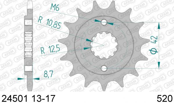 AFAM Kettensatz, KAWASAKI GPZ 400 R ZX400 D1, mit A520XMR3 Kette