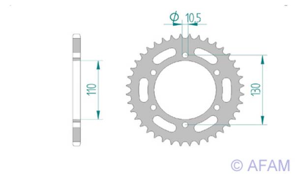 AFAM Kettensatz, KAWASAKI ZR 400 Zephyr G2, mit A520XRR3-G Kette