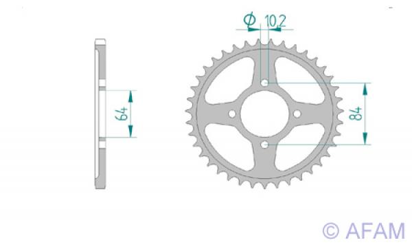 AFAM Kettensatz, KAWASAKI KSF 400 KFX400 A1, mit A520XRR3-G Kette