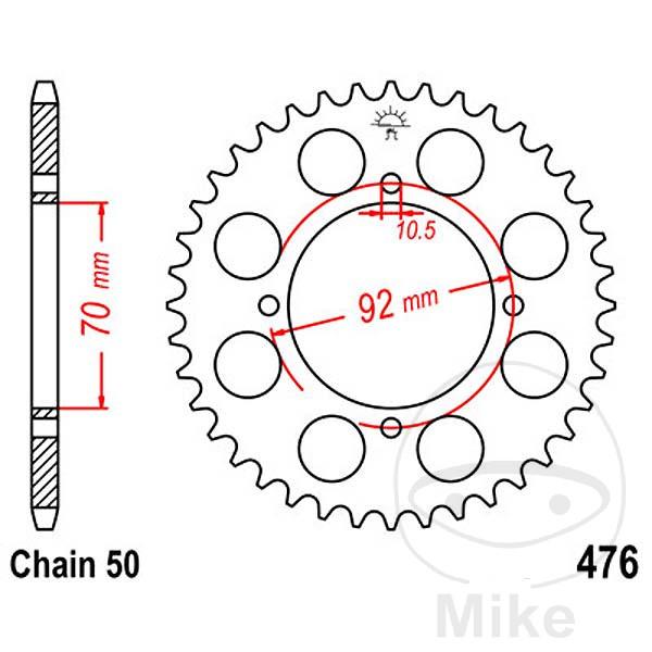 AFAM Kettensatz, KAWASAKI Z 440 C1, mit A530XMR3 Kette