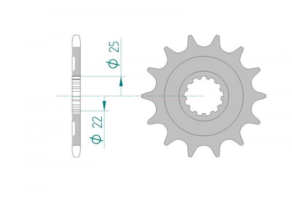 AFAM Kettensatz, KAWASAKI KLX 450 R A7F, mit A520XRR3-G Kette