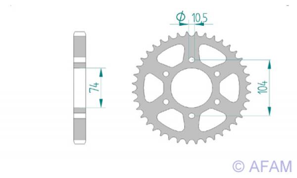 AFAM Kettensatz, KAWASAKI KH 500 A8, mit A530XMR3 Kette